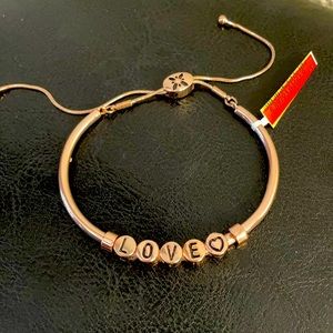 BCBG slider bracelet inspirational word beaded